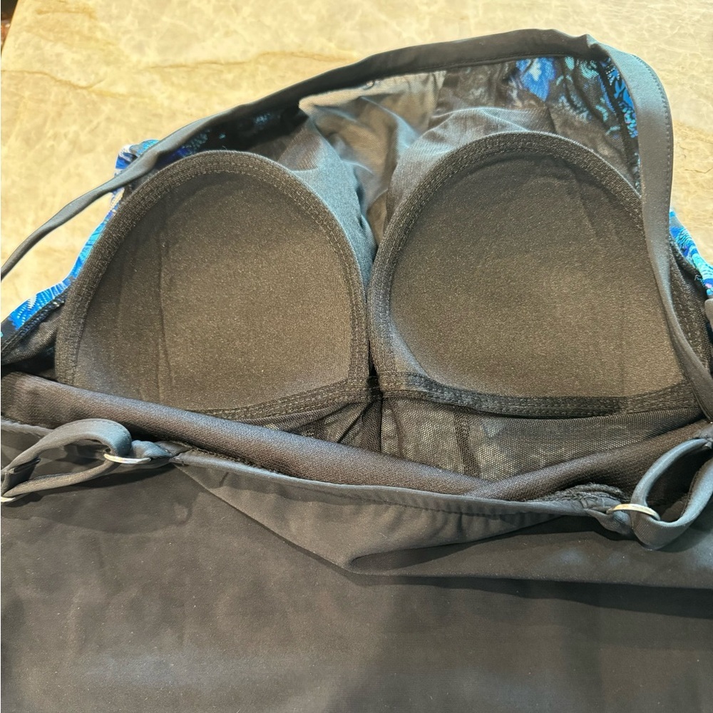 NWT Swim Solutions High Neck Mesh One Piece Swimsuit - Picture 7 of 8